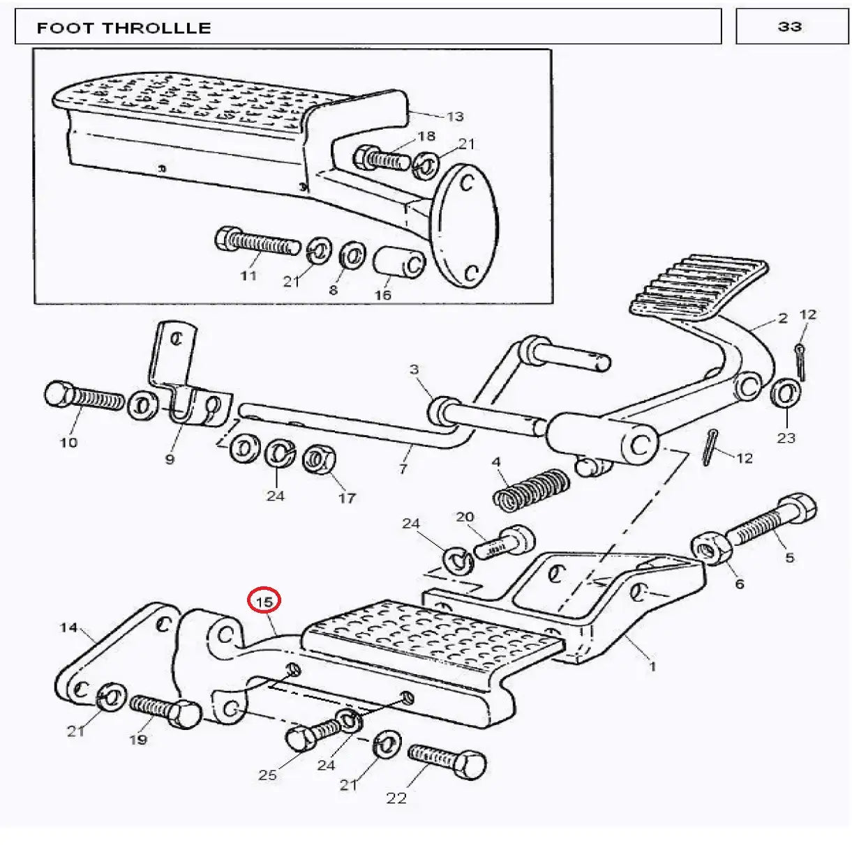 FOOT REST  RH(1860939) MF 240, MF 260, MF 350 PLUS, MF 360