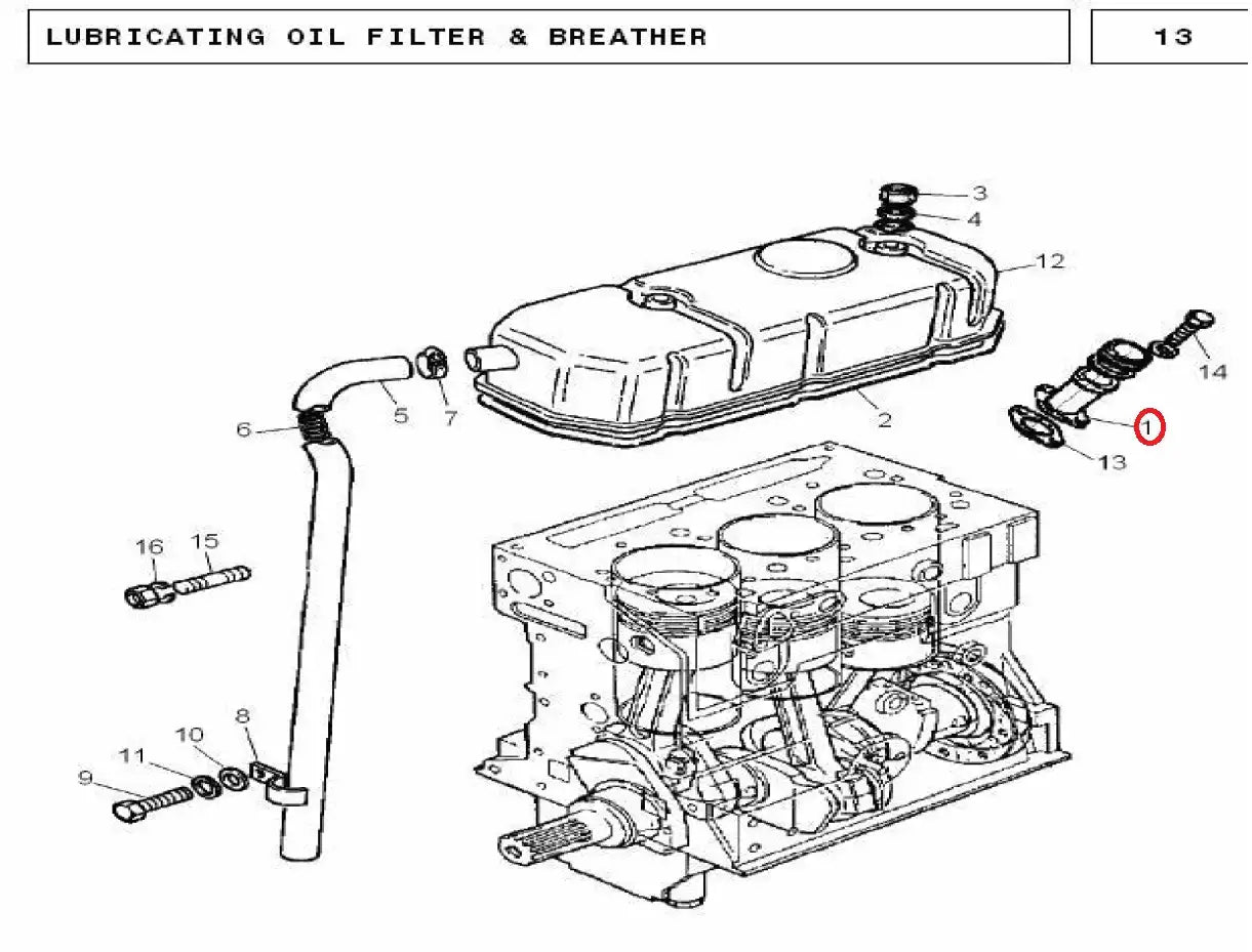 OIL FILLER (35784123) MF 240, MF 350 PLUS