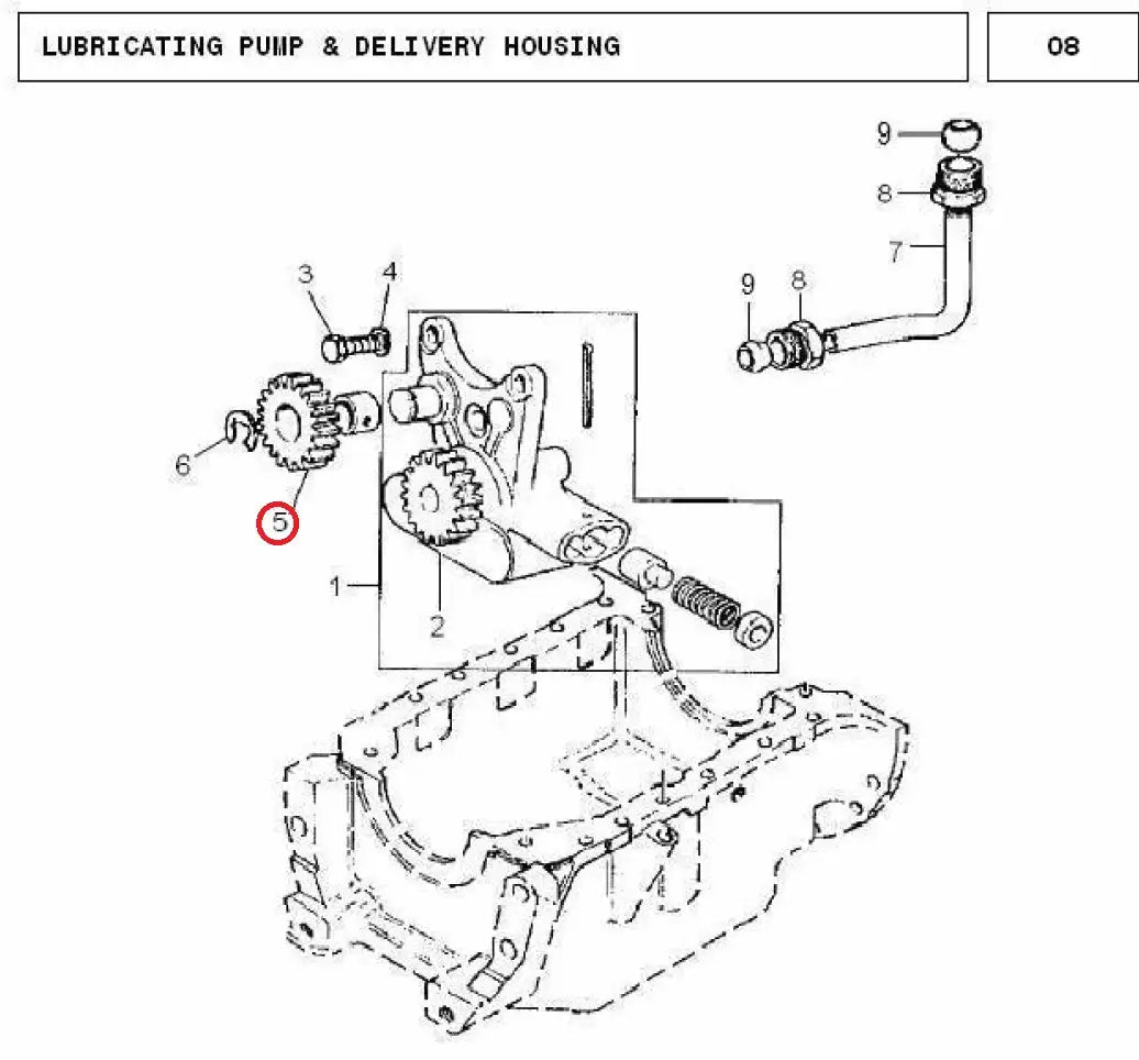 GEAR OIL PUMP (41115086) MF 240, MF 260, MF 350 PLUS, MF 360