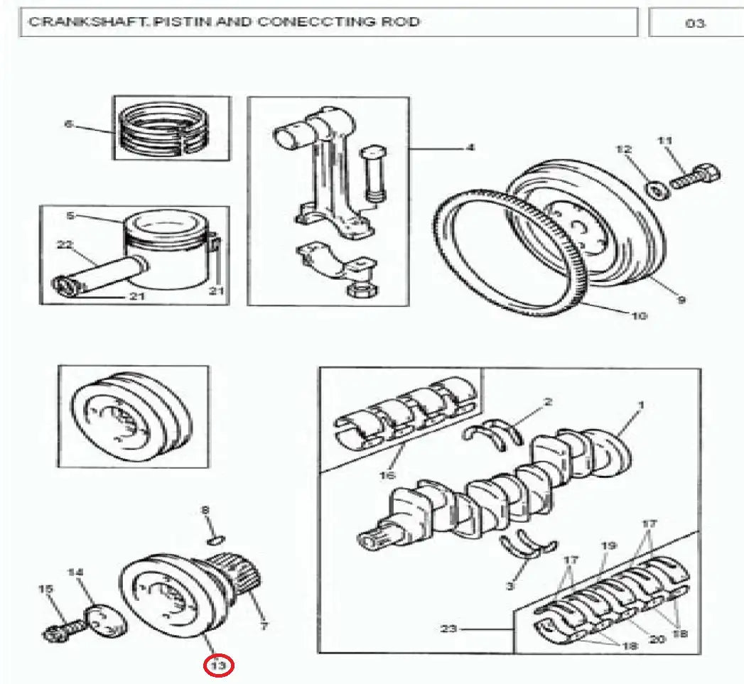 PULLEY CRANK 385(183132) MF 375, MF 385, MF 385 4WD