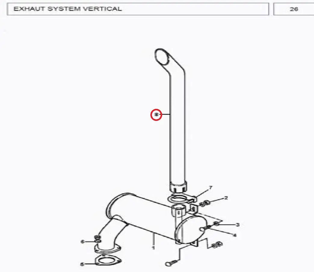 Silencer Tip (Qalam) MF 375, MF 385, MF 385 4WD Millat Tractor