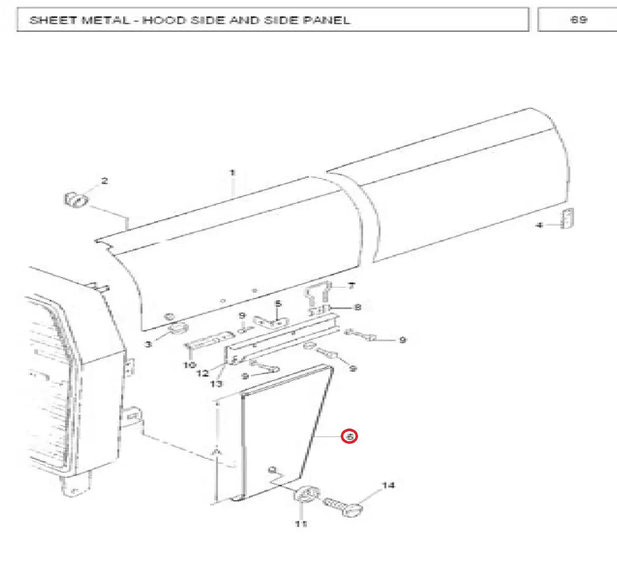 Panel Side RH+LH(Side Galan) MF 240/260/  Millat Tractors