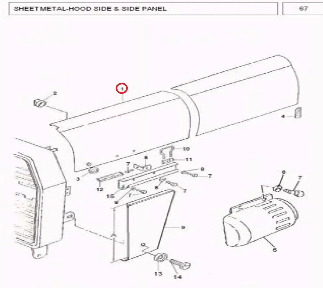 HOOD SIDE  (Show Side) LH ( MF 260 Millat Tractors